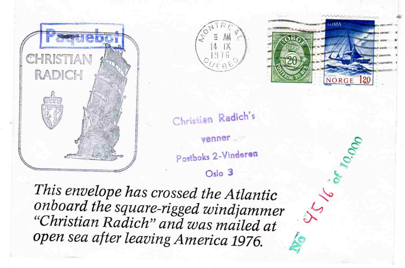 Christian Radich st Montreal 1976 Quebec nr 4516 av 10000