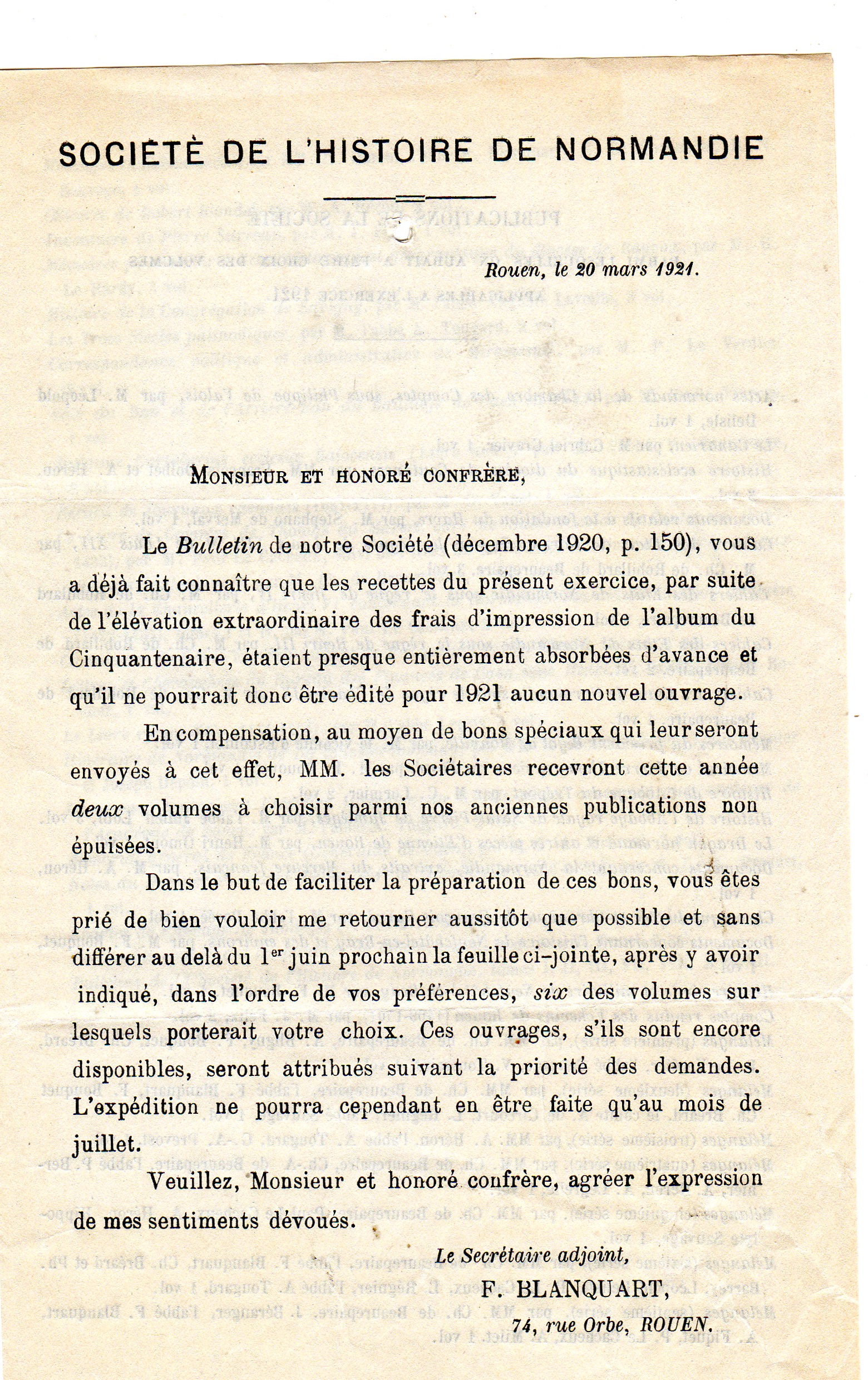 Societe de l"histoire de Normandie 1921