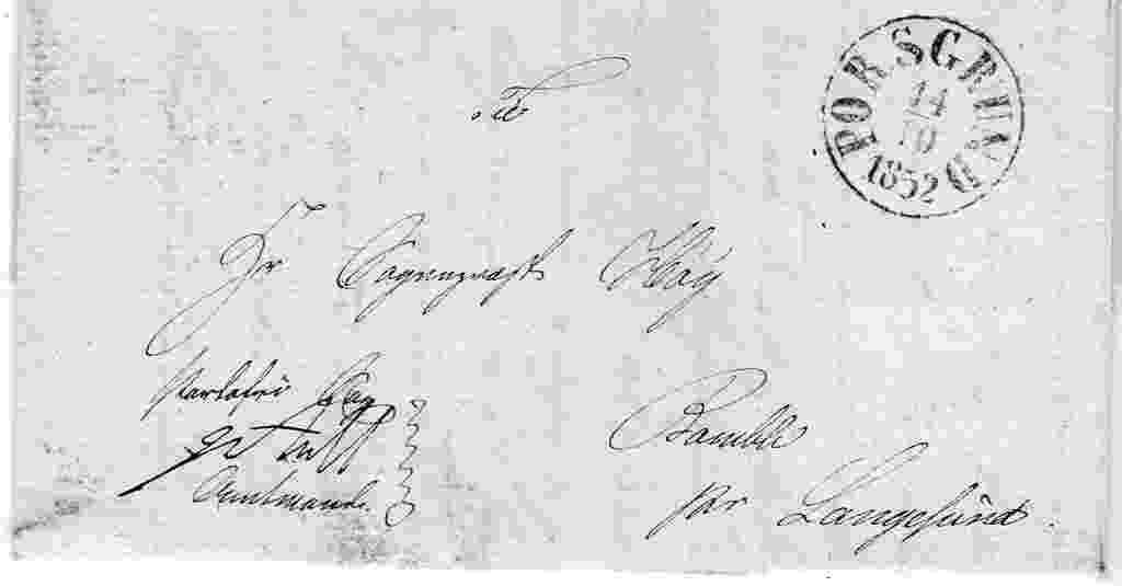 Brev st Porsgrund 14/10/1852