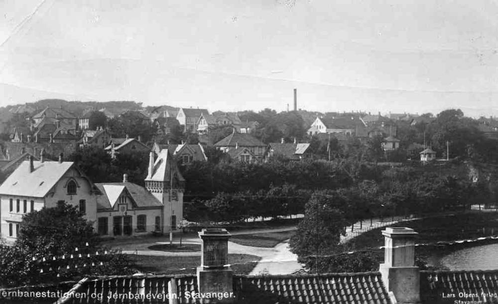 Jernbanestationen og jernbanevejen Stavanger Lars Olsen st Stavanger 1910