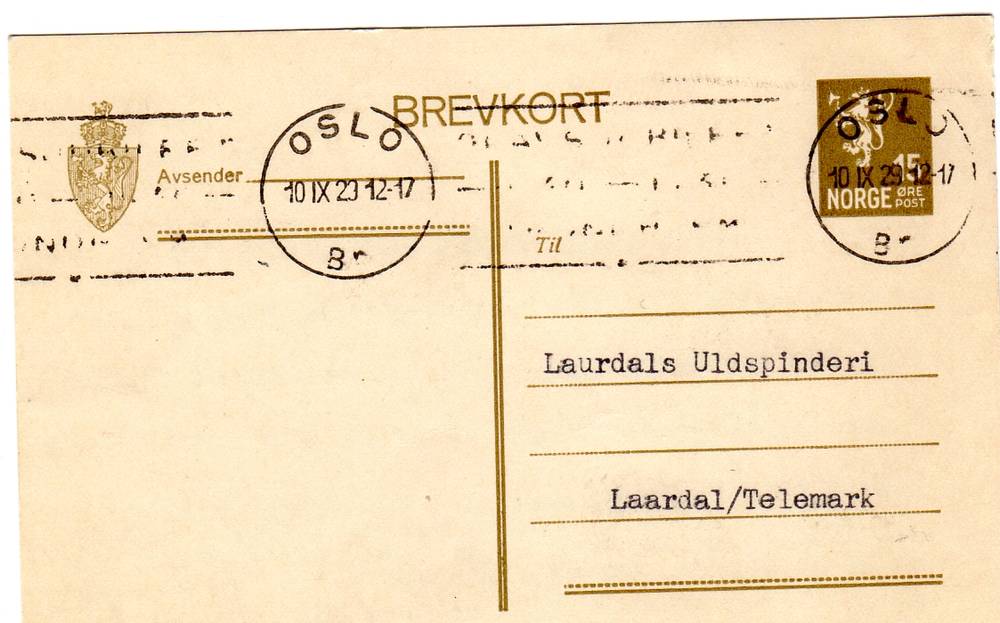 st Oslo 1929 Laurdals uldspinderi