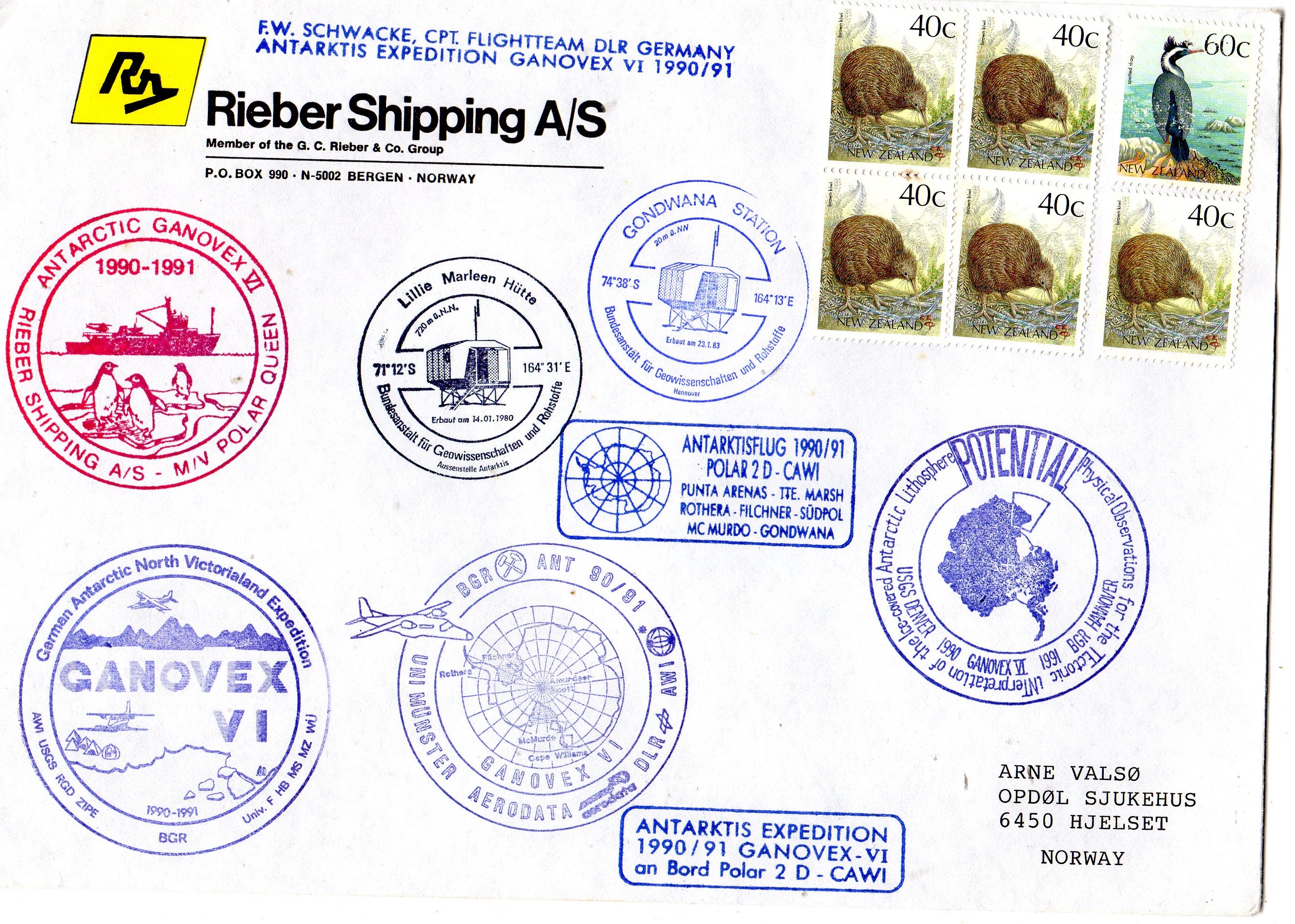 Rieber shipping antartisk ekspedisjon  New Zealand o 1990/1991