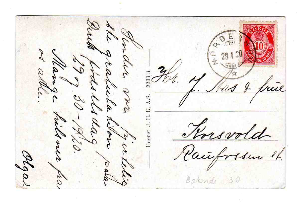 Ukjent signatur st Hønefoss 1931  STZF no 1301