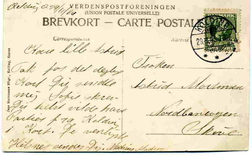 Kolding Indgang til slotshaven J Mortensen 1907