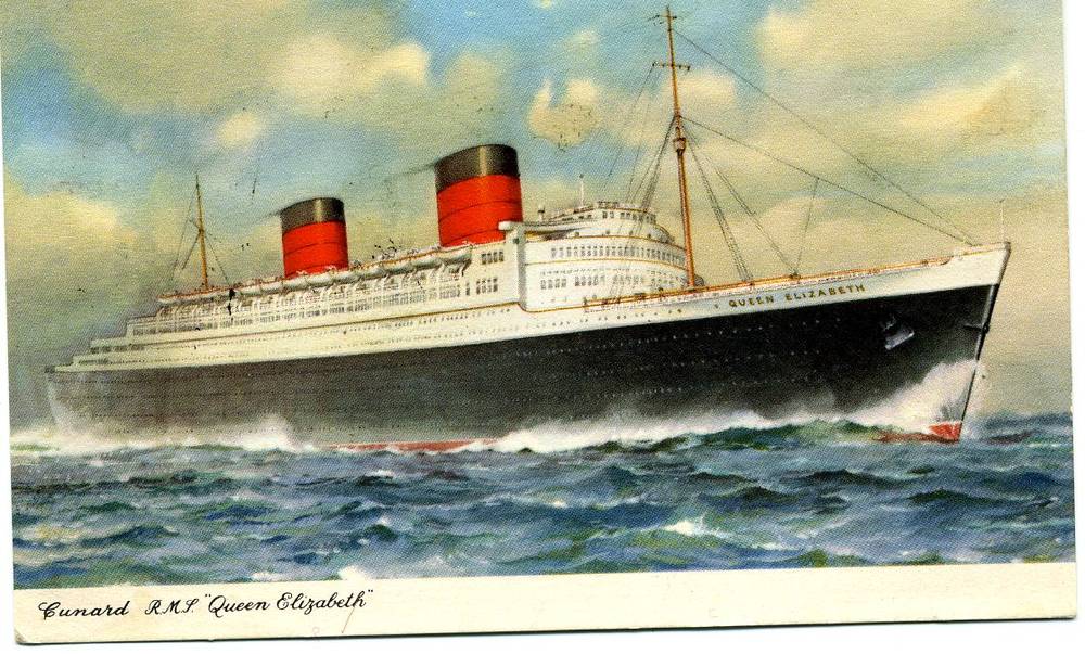 Cunard RMS"Queen Elizabeth"  st New York  B 1668
