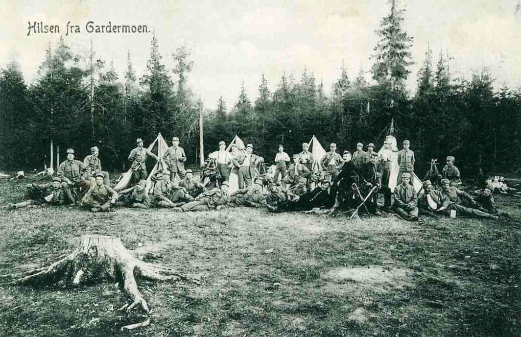 Hilsen fra Gardermoen  st feltpostkontor Gardermoen 1911 AL Olsen 1909