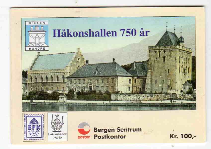 Håkonshallen 750 år Bergen sentrum kr 100