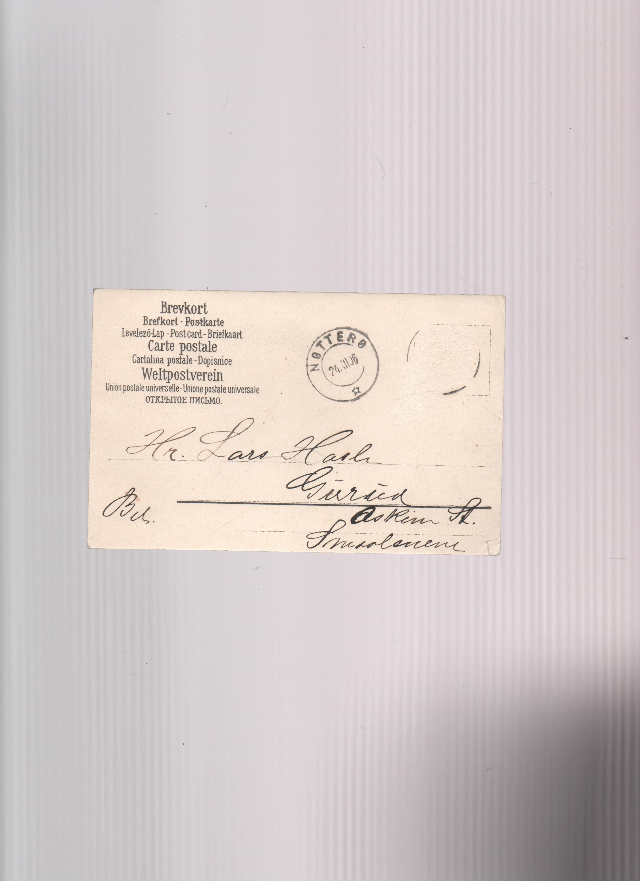 J.F. St. Nøtterø 24.12. 1906 