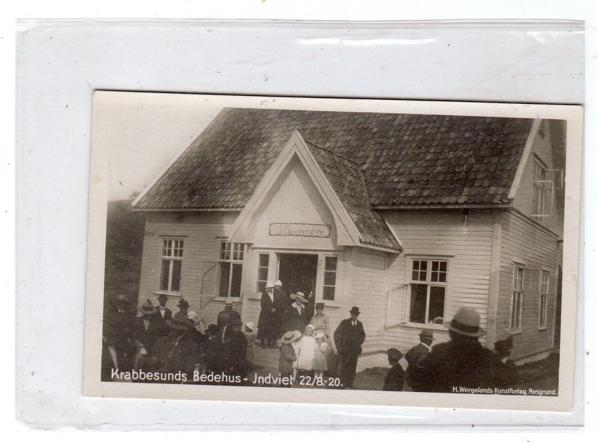 Krabbesunds bedehus Indviet 1920  Wergeland