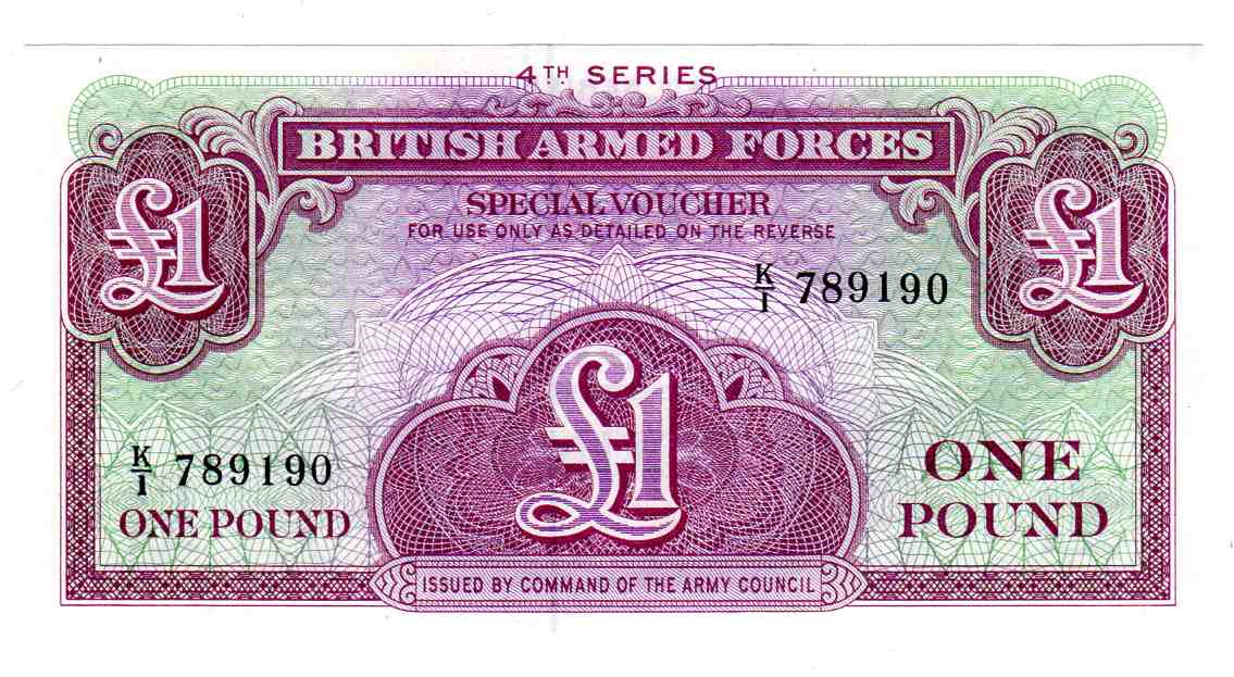 British armed forces 4 serie 1 pound kv0