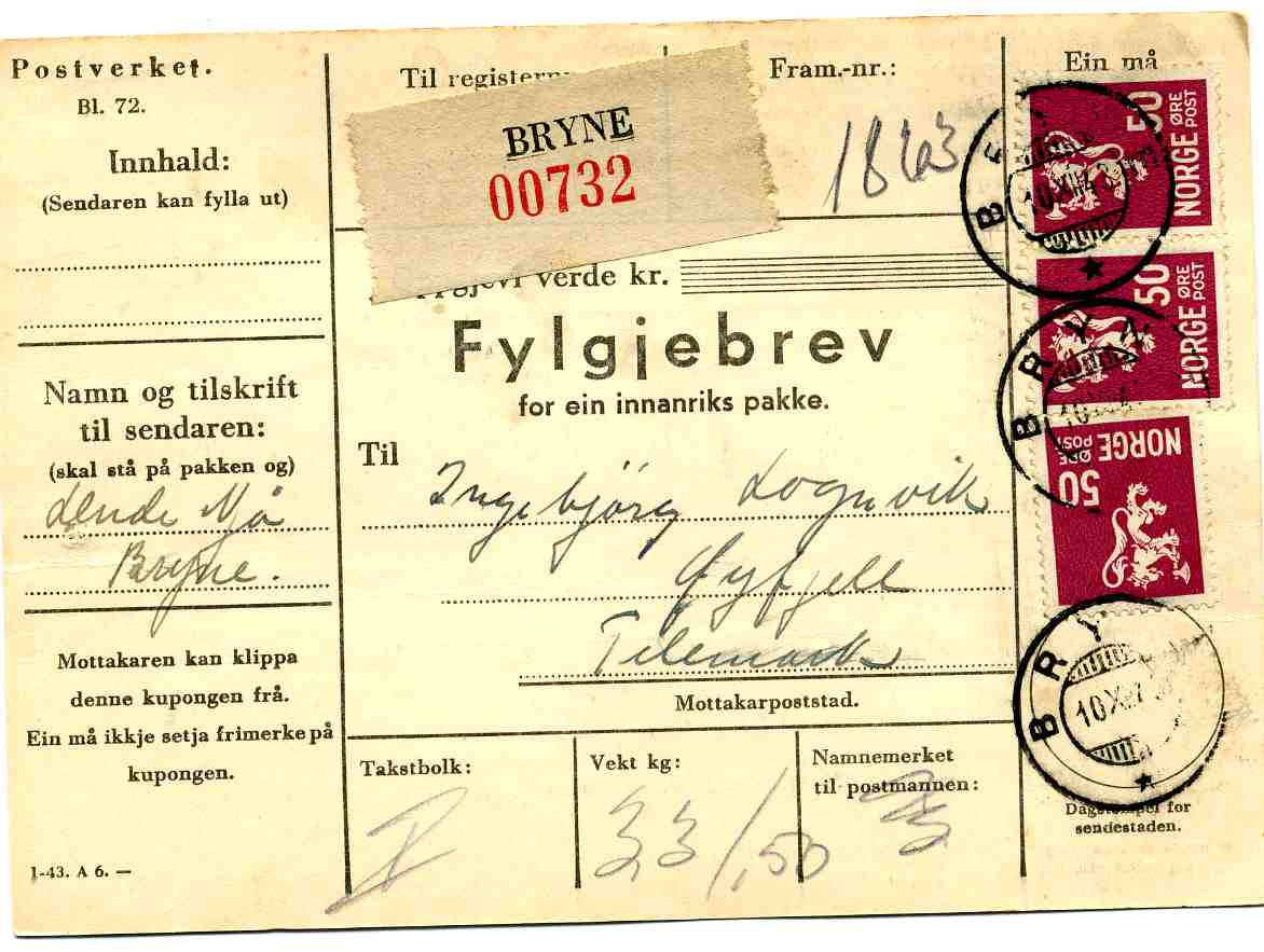 st Bryne/Øyfjell 1943