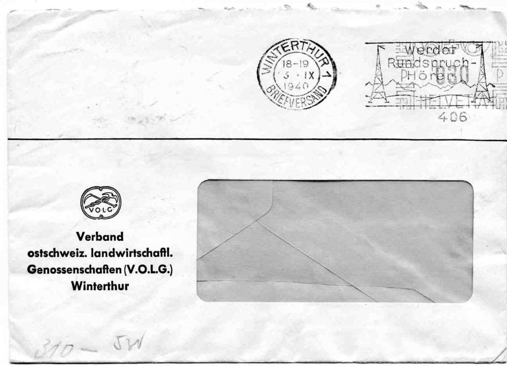 Sensurpost st Wintherhur 1940 Sveits