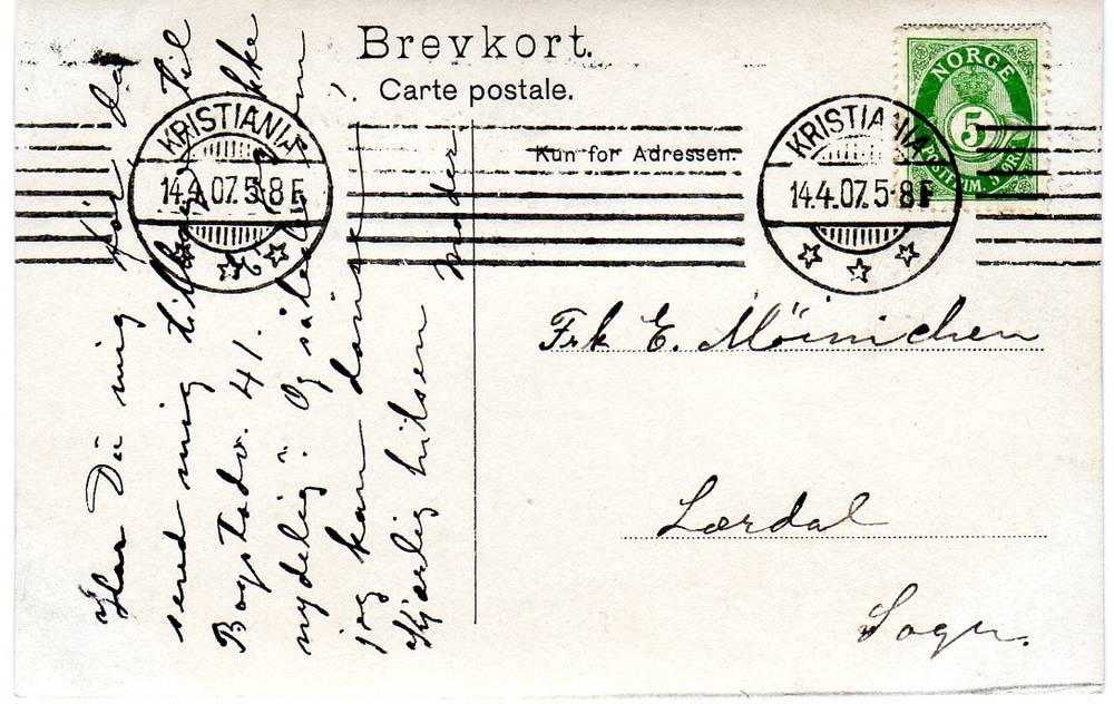 Else Frøhlich Den glade enke Mi;nr 14 st kristiania 1907