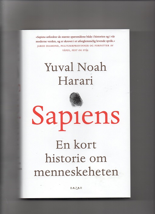 Sapiens - En kort historie om menneskeheten, Yuval Noah Harari, Bazar 2017 Smussb. Pen O     