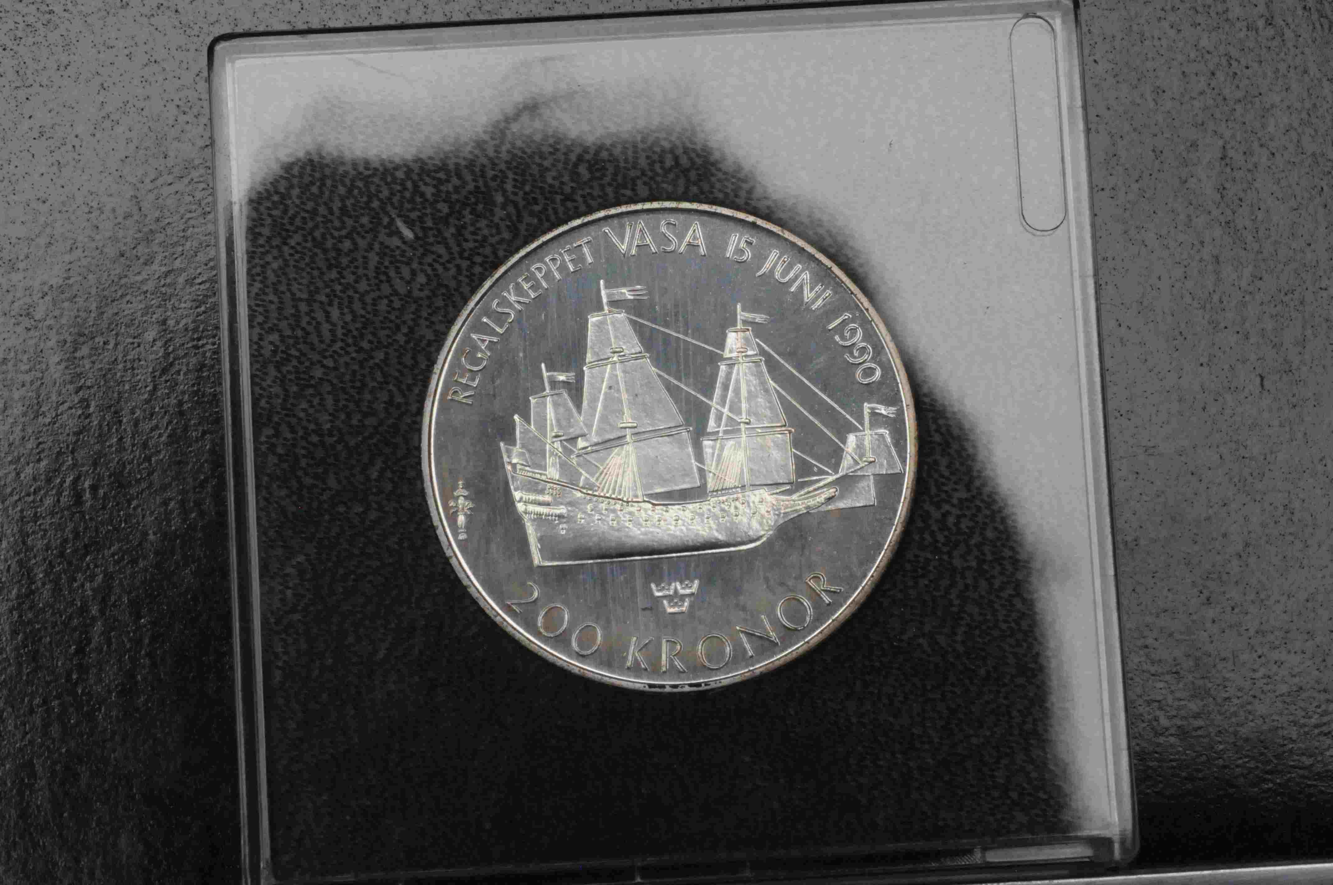 200 kr 1990 Regalskeppet Vasa sølv 925/1000 27g proof