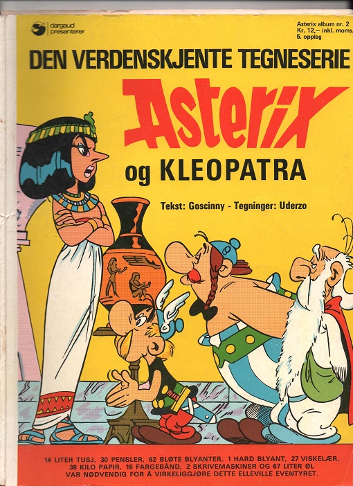 Asterix og Kleopatra, Goscinny & Uderzo, Hjemmet 1975 P M (side 29/30 er helt løs) O