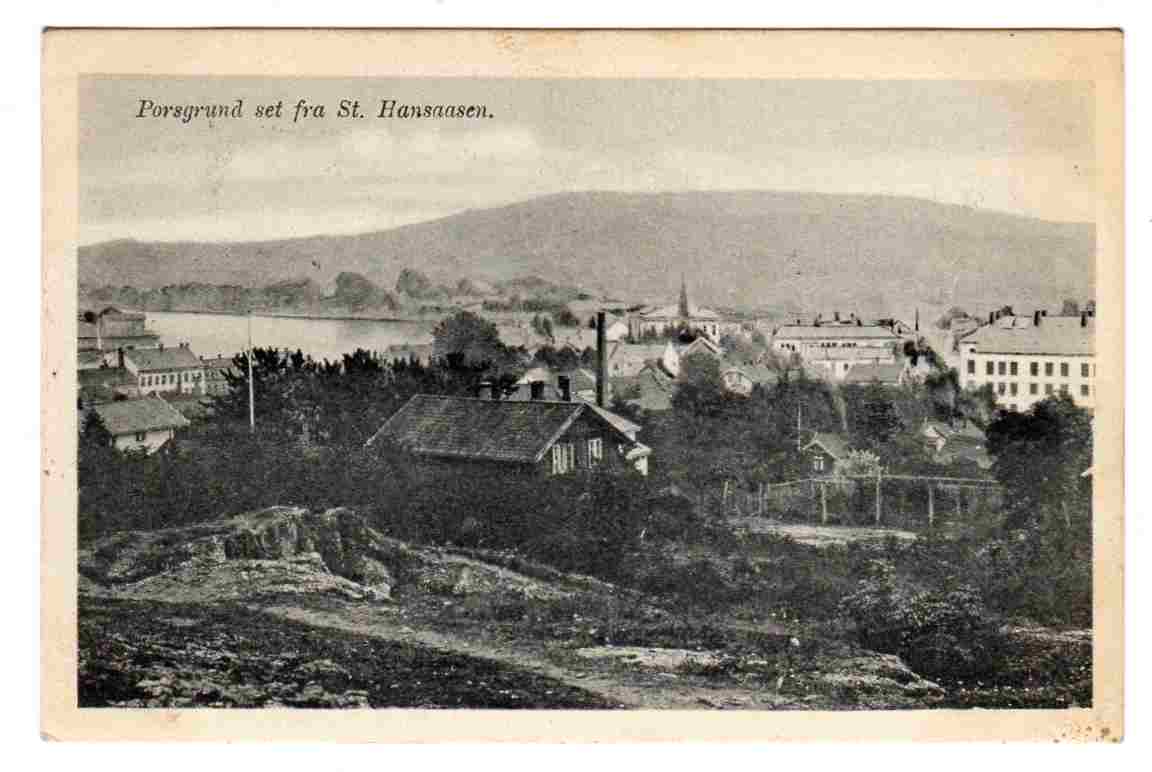 Porsgrund set fra St Hans Åsen  Olaf Gundersen st Porsgrund 1919