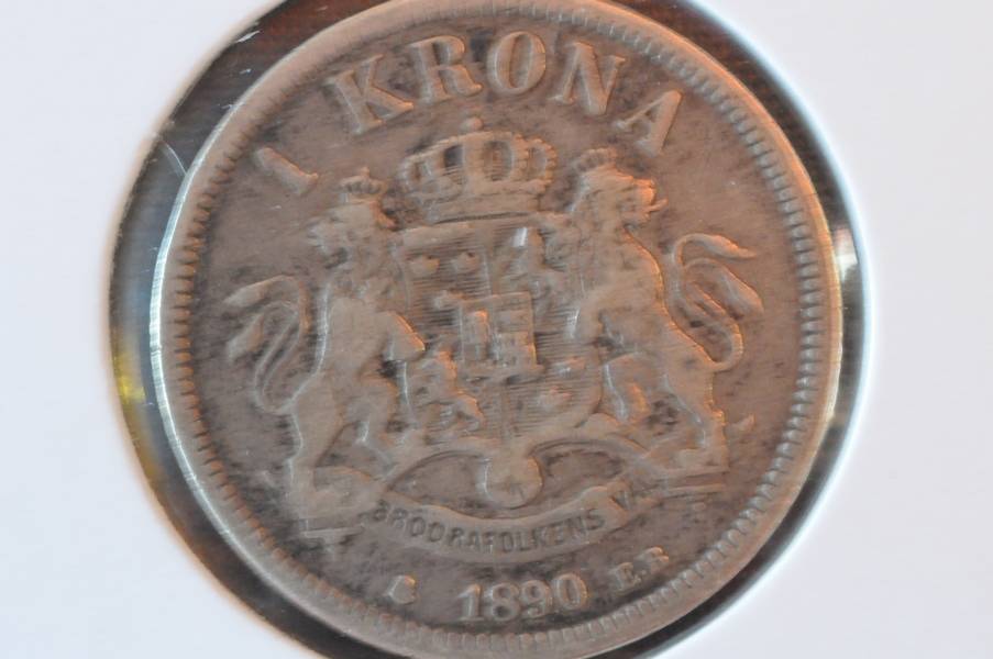 1 kr Sverige kv1 1890