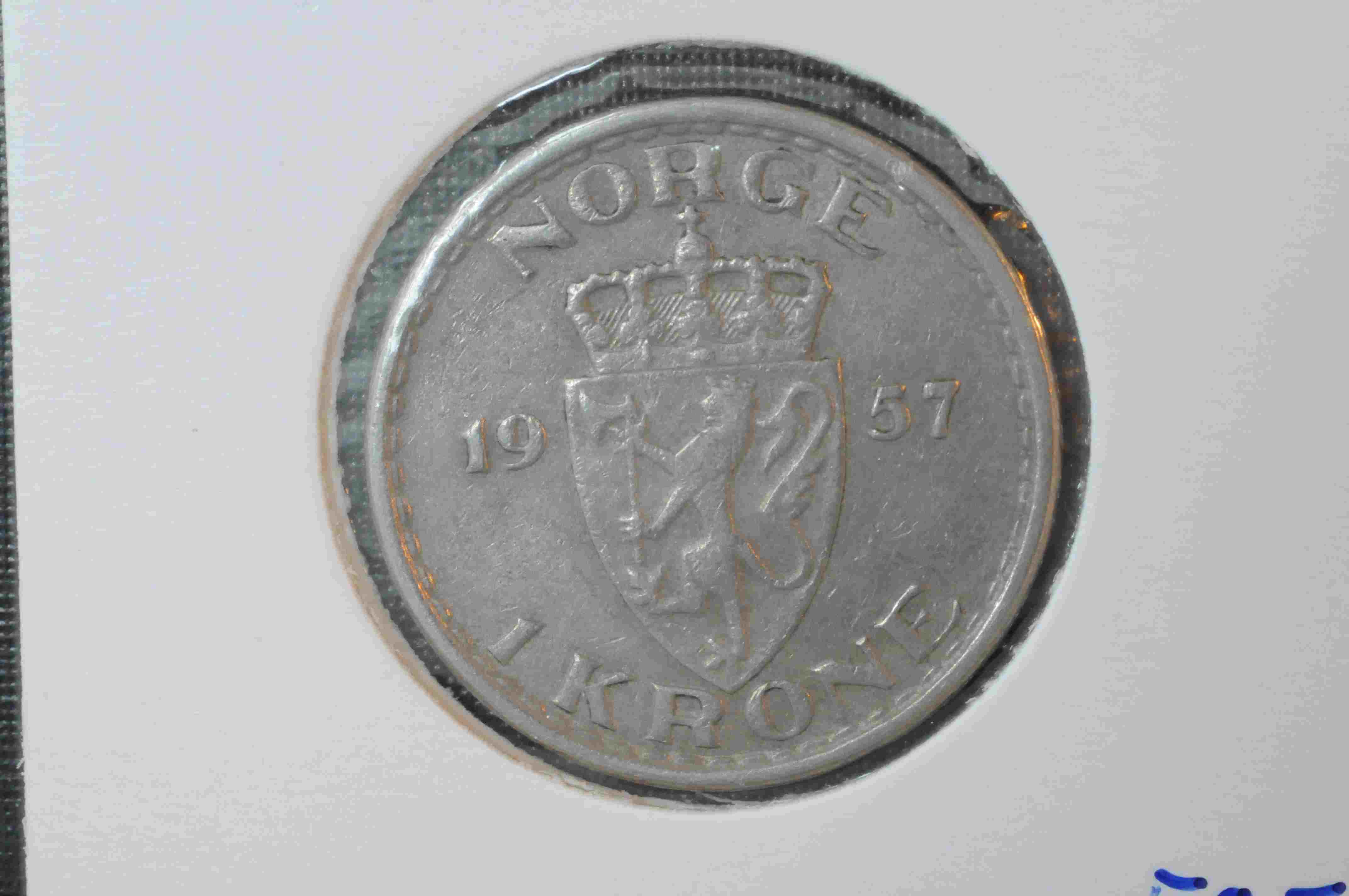 1 kr 1957 kv1+/01 Nor