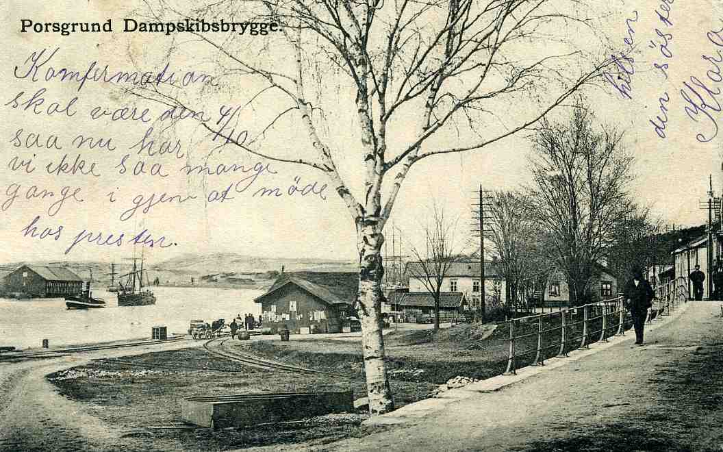 Porsgrund Dampskibsbrygge  st Brevig 1908 7336
