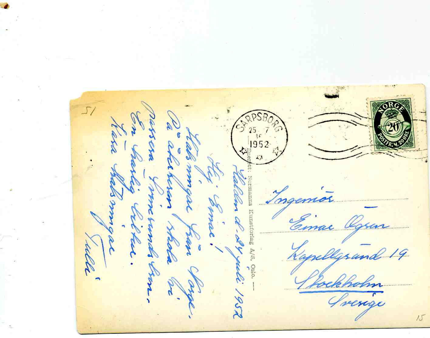 Svinesund No; 1 14 5 st Sarpsborg 1952