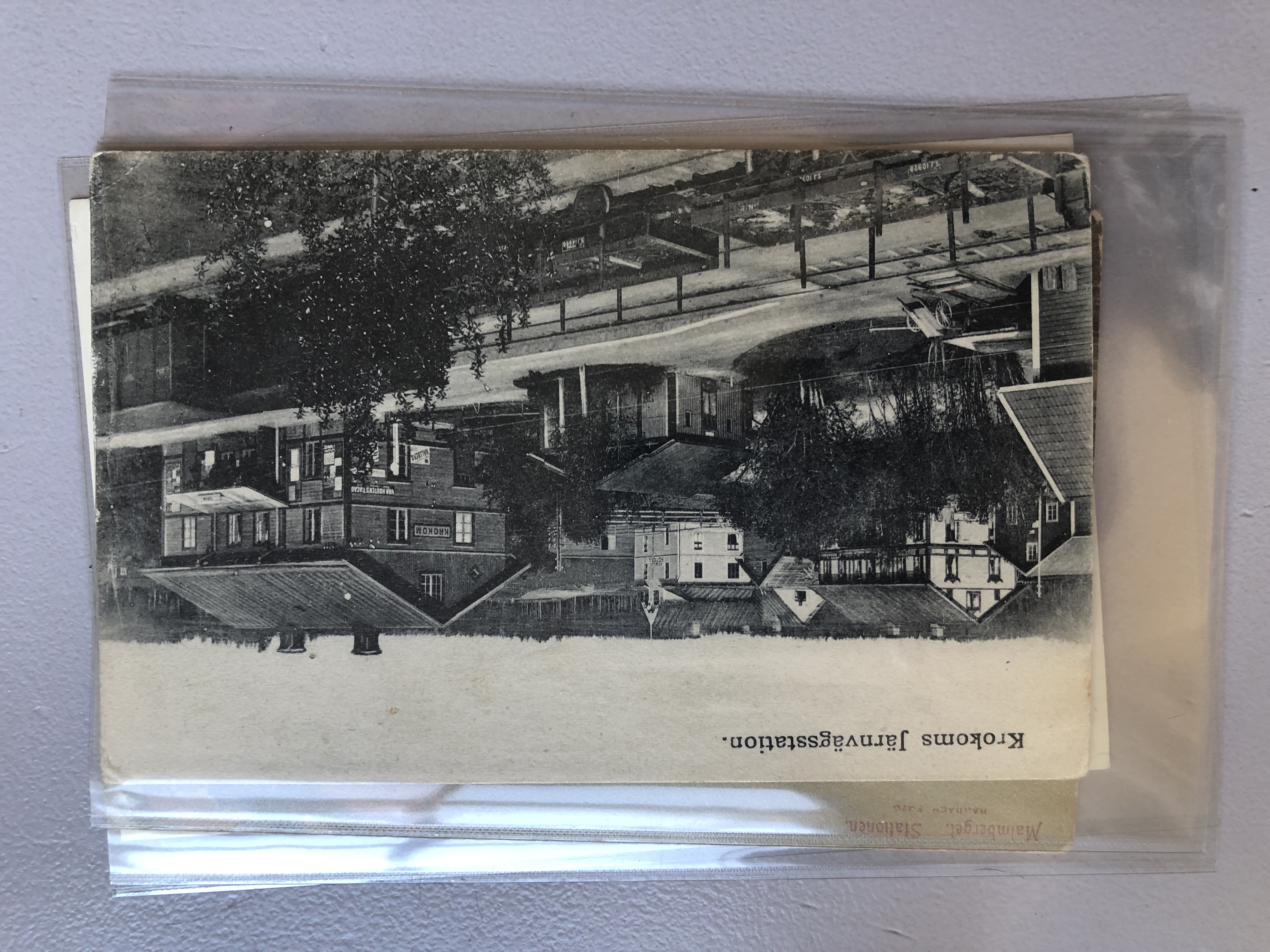 Krokoms Järnvägsstation, brevkort, 1908