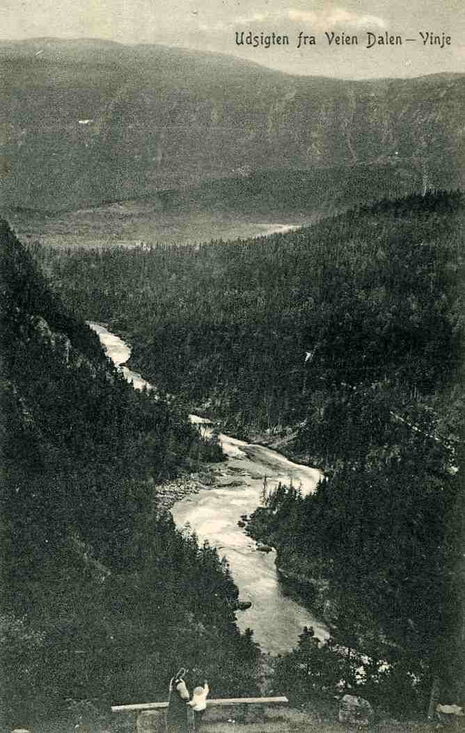 Udsigt fra vejen Dalen-Vinje Sørfonden NLR nr 386 st Skien 1913