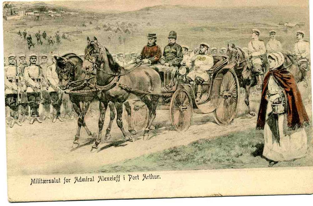 Militærsalut for admiral Alexieff i Port Arthur Oscar serieIII nr 1890