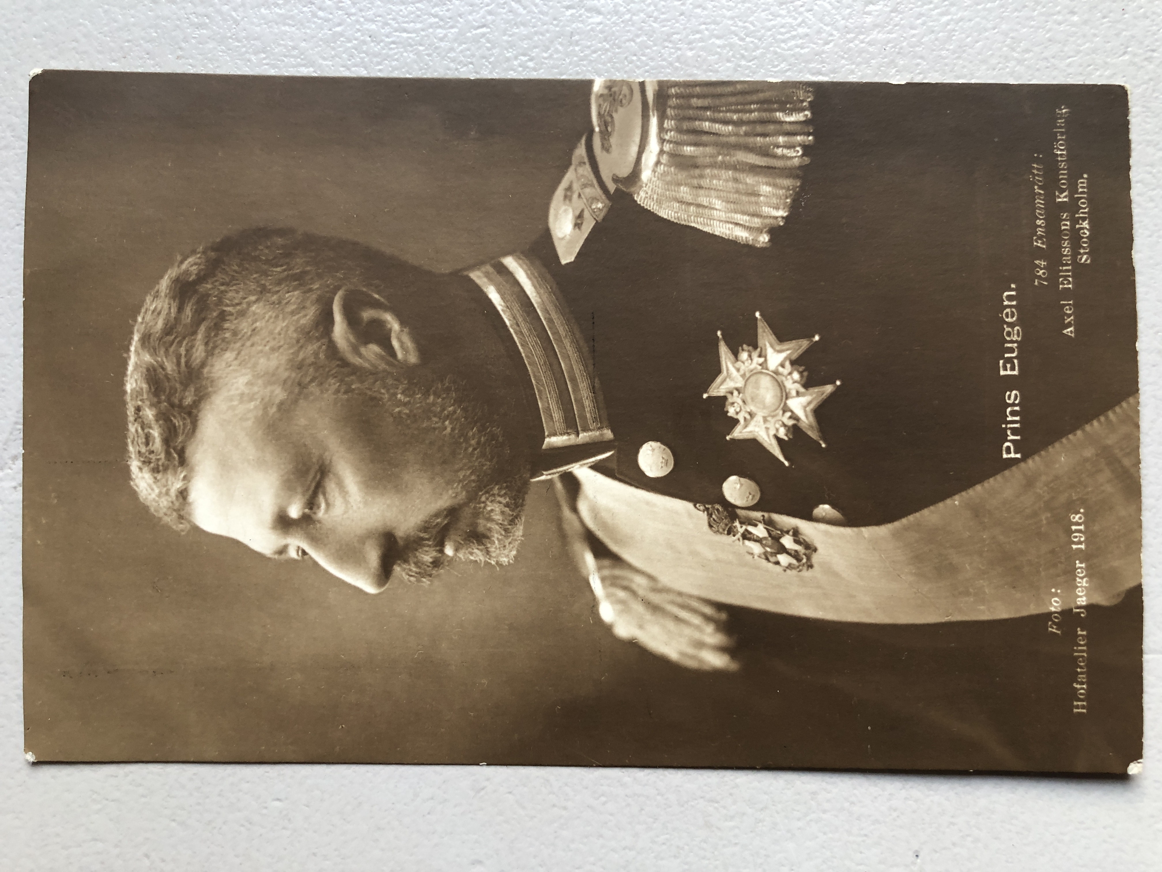 Prins Eugen, foto Hofatelier Jaeger 1918, nr 784, Axel Eliassons Konstförlag