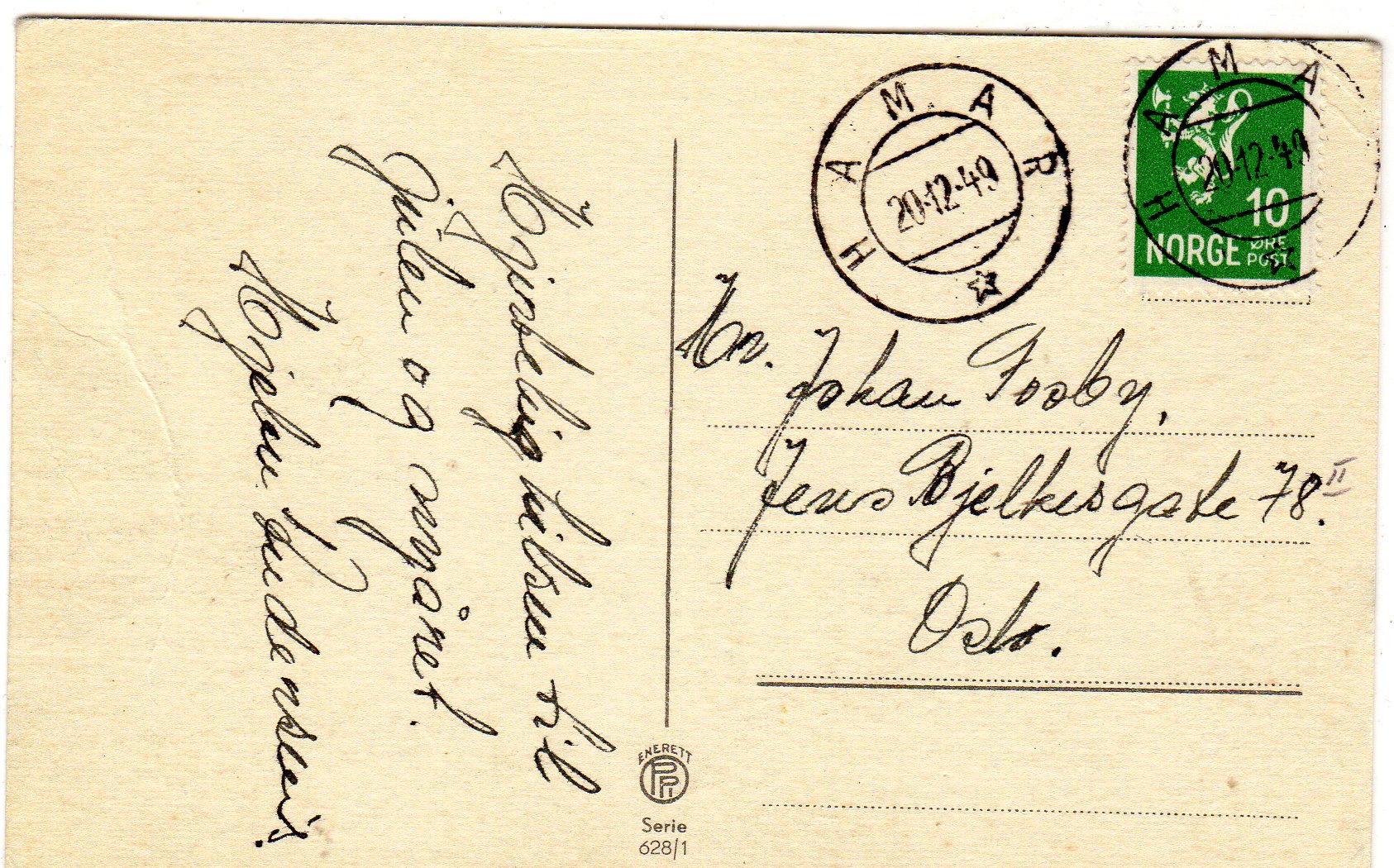 P.P.I. Serie 628/1 Benny Berg-Nilssen St. 20.12. 1949 Hamar 