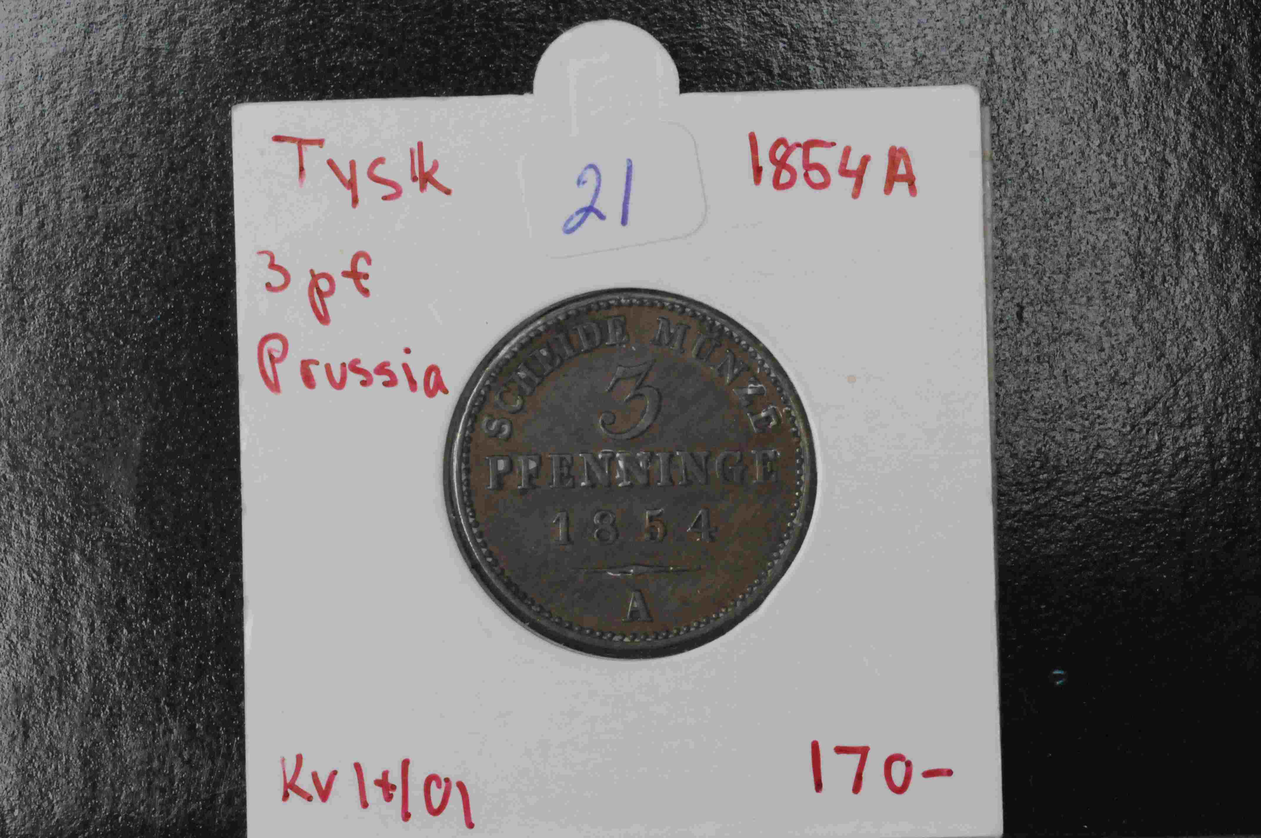 3 pf Prussia 1854 A kv1+/01