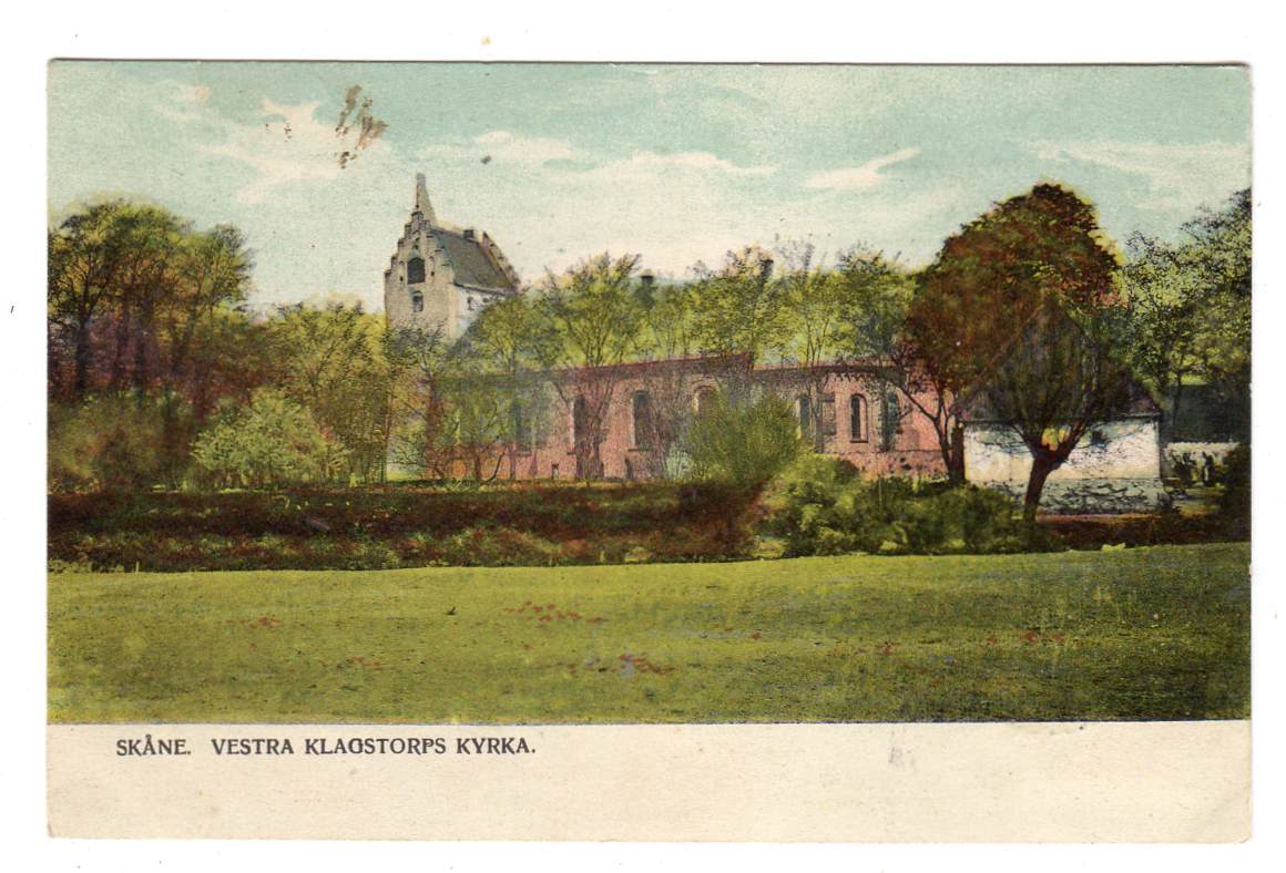 Vestra Klagtorps kyrka Skåne st prakt Falkenberg 1912 3857C