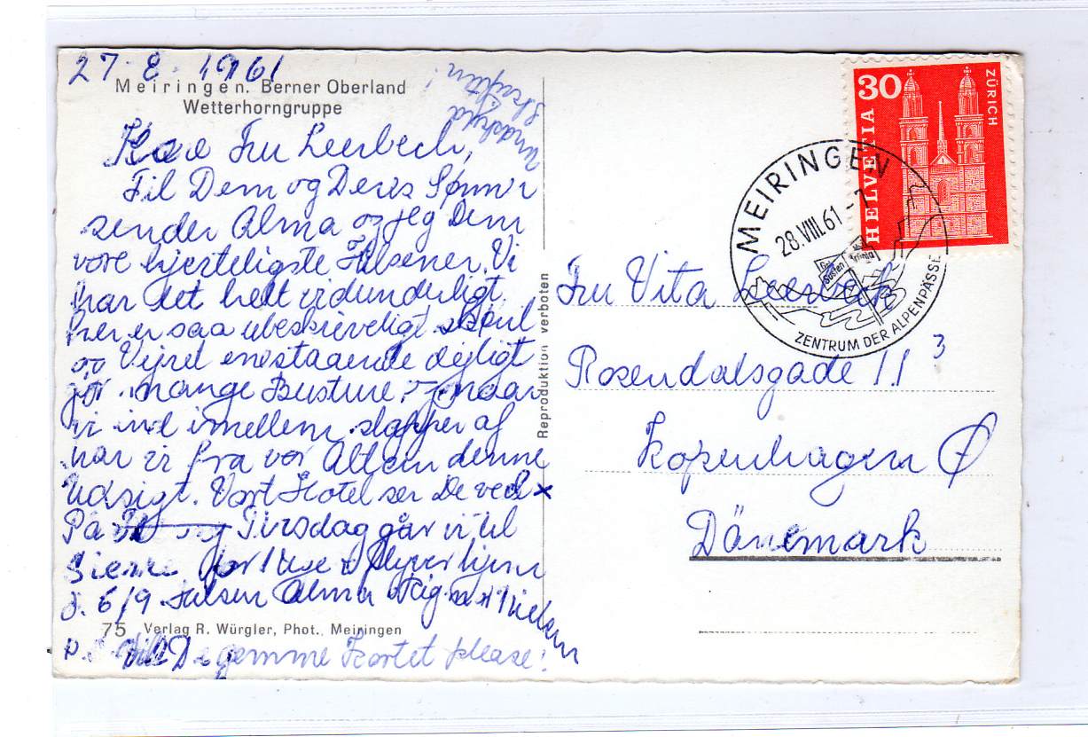 Meiringen Berner Oberland Wetterhorngruppe st meiringen 1961 Wurgler 75