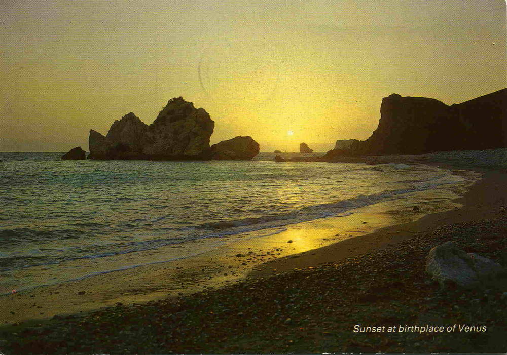 Sunset at birthplace of Venus Kypros 1987