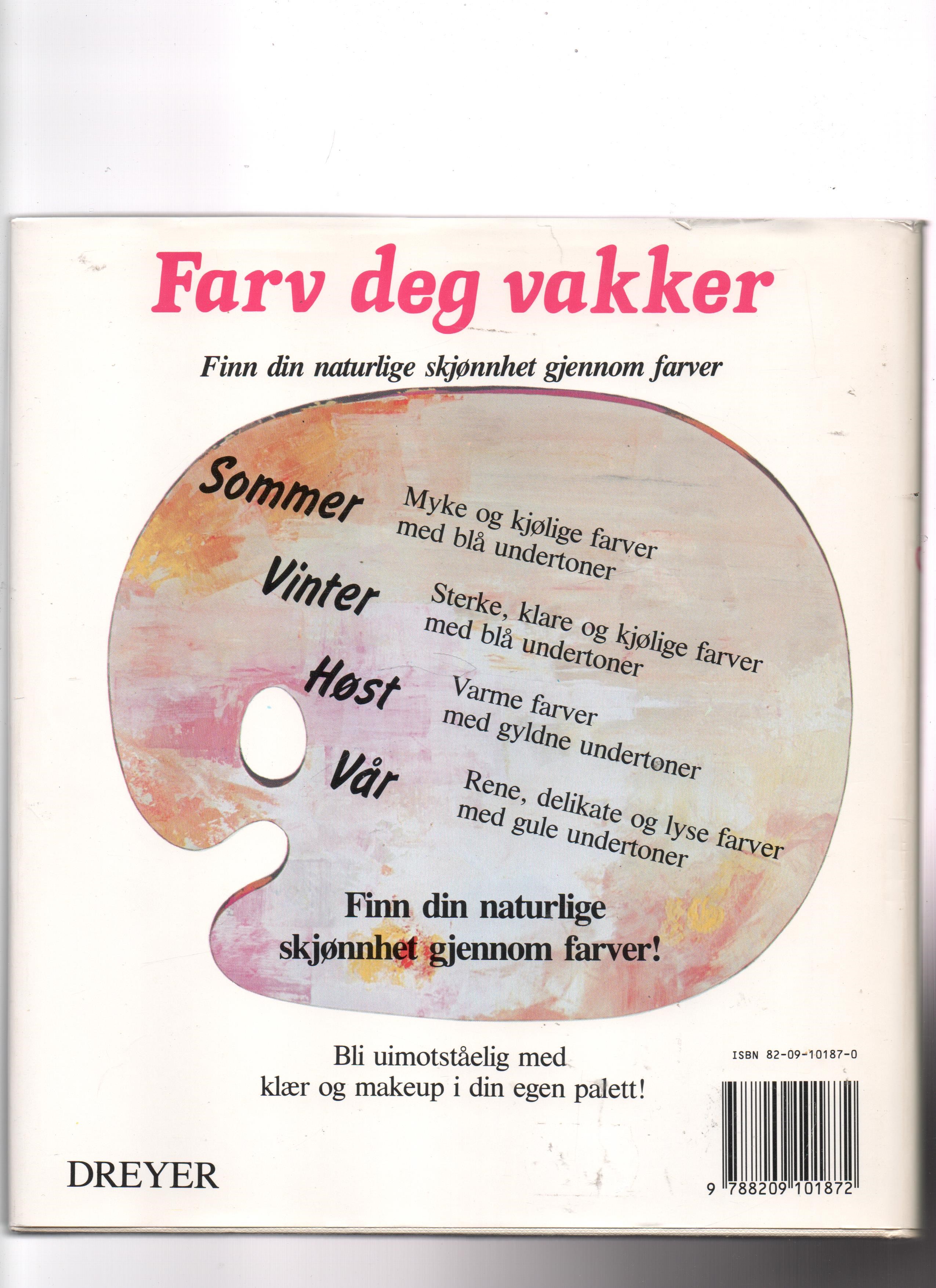 Farv deg vakker, Carole Jackson, Dreyer 6. oppl. 1986 (Oppr. 1980) Smussbind Pen bok N 