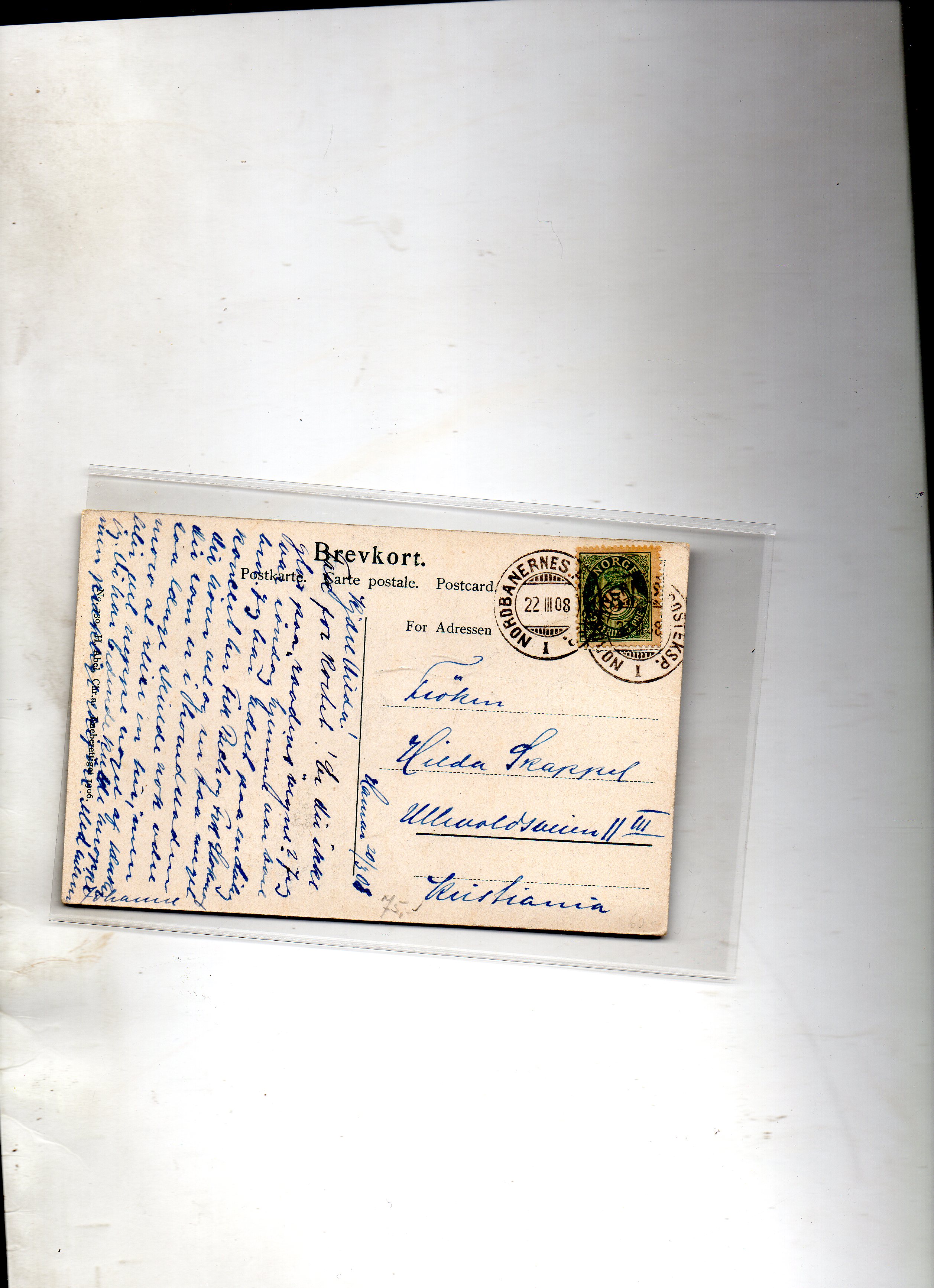 Abel no 362 st Postbanernes postexp 22/3 1908