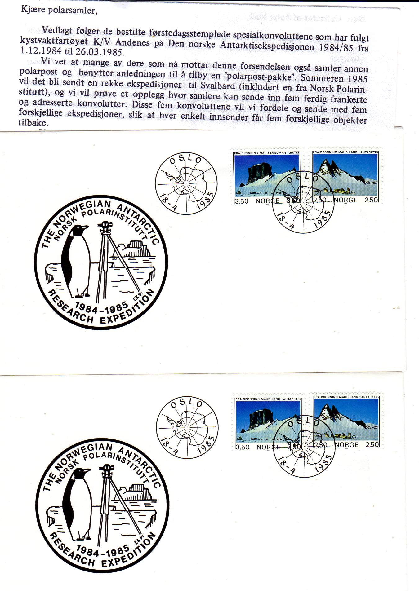 Den norske antarktisekspedisjonen 1984/1985 ved K/V Andenes