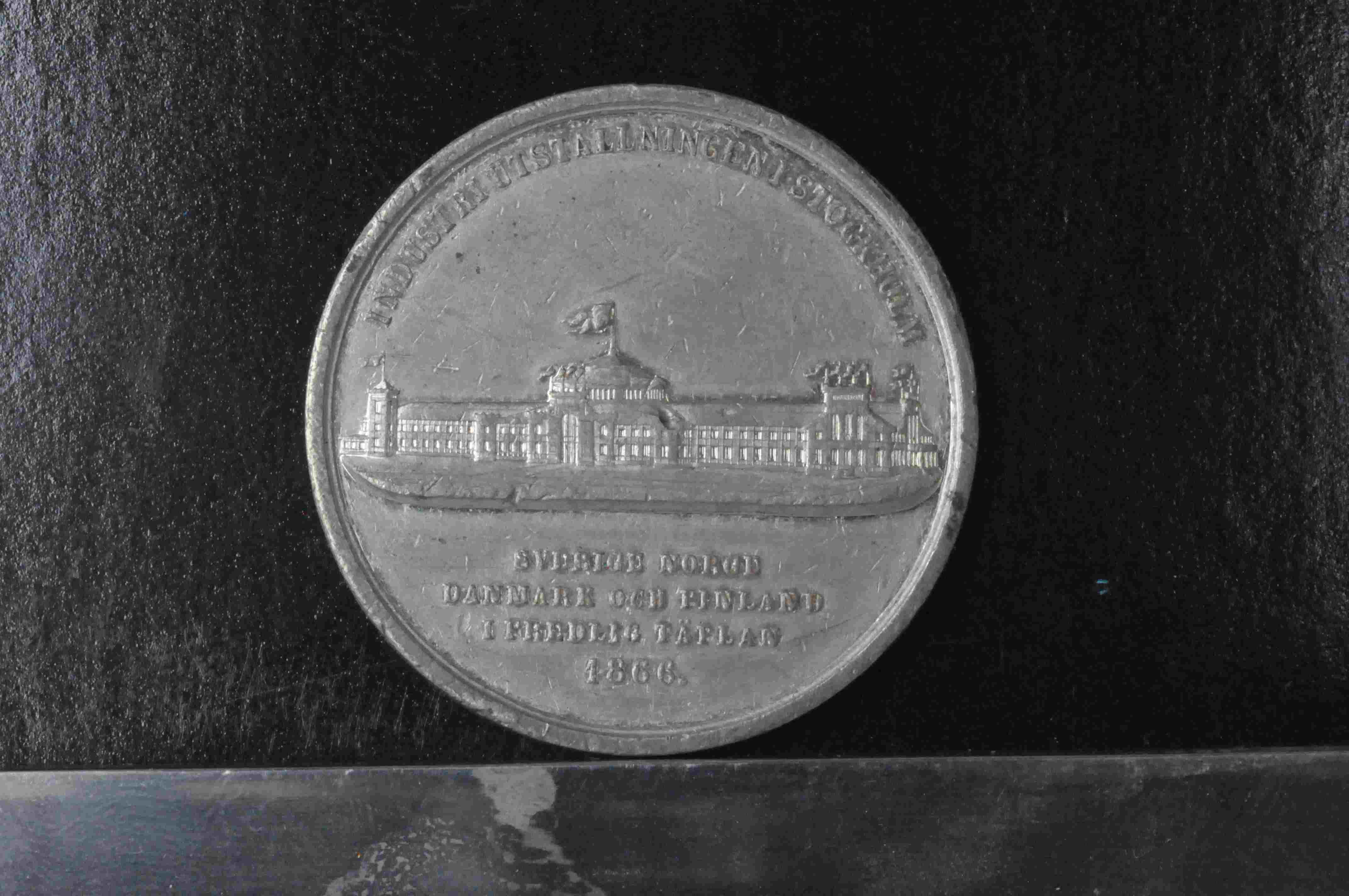 Tinnmedalje 1866 Industriutstilling kv01