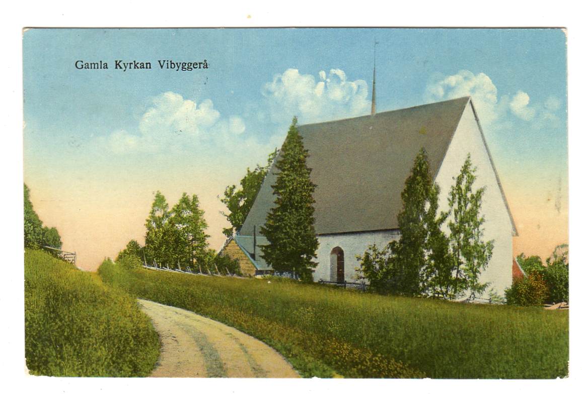 Gamla kyrkan Vibyggerå fram Ohrlander st Docksta 1942