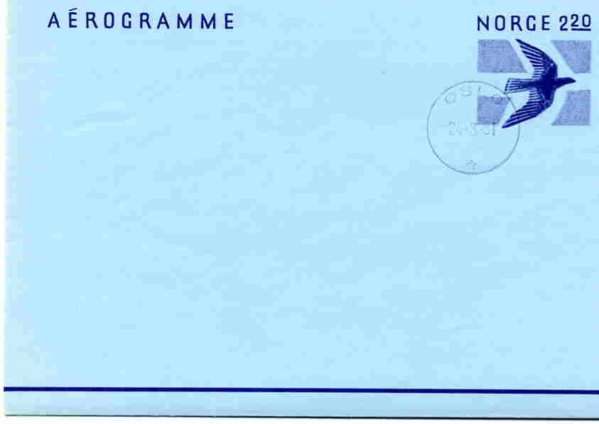 Aeorogram st.Oslo 1981