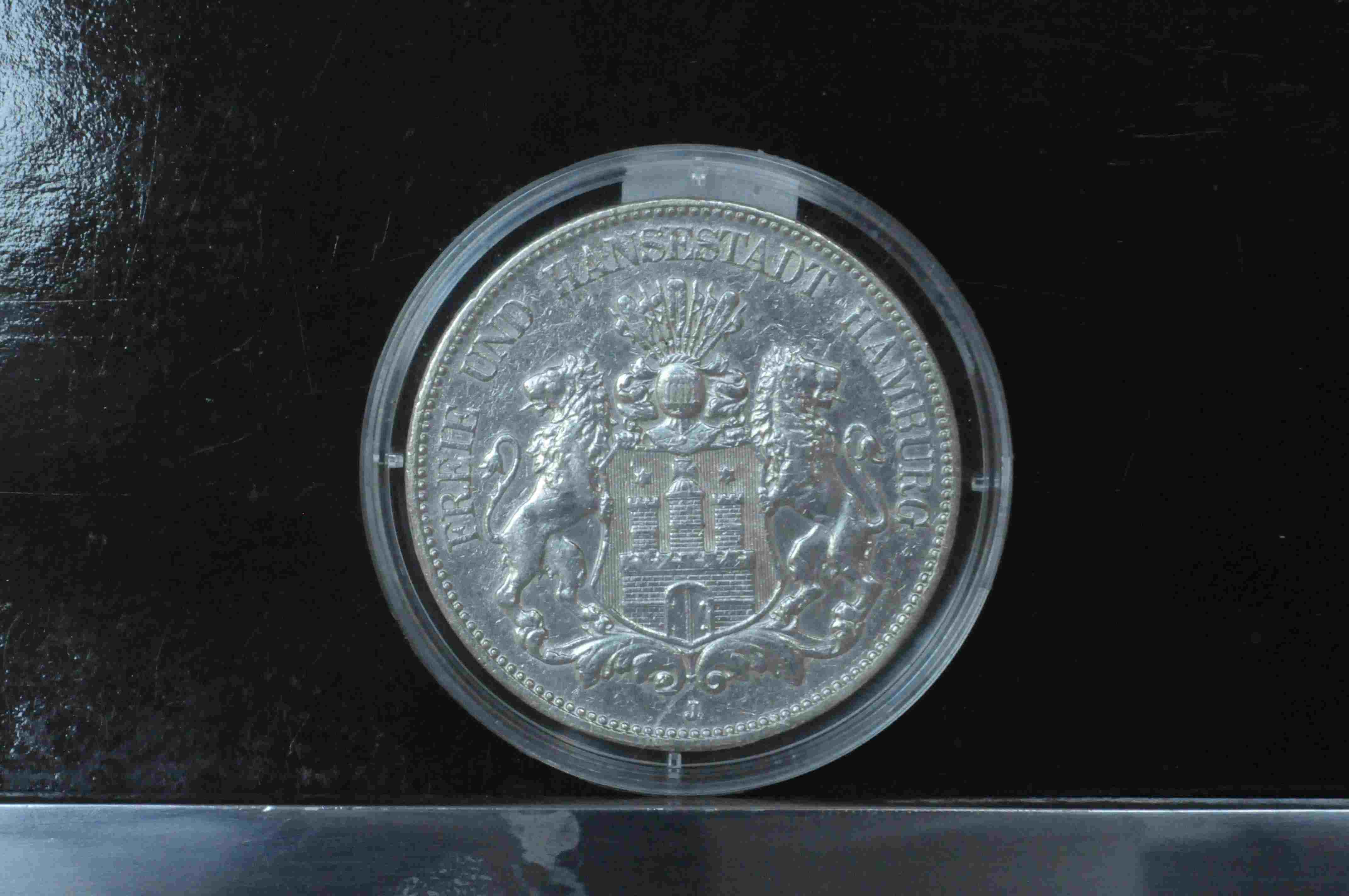 5 Mark 1907 sølv proof Freie und Hansenstadt Hamburg