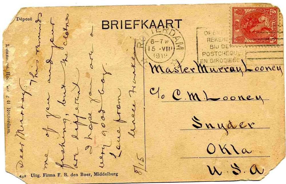 Die Jeugdige Hengelaar (Volendam) st Rotterdam 1918 Den Boer