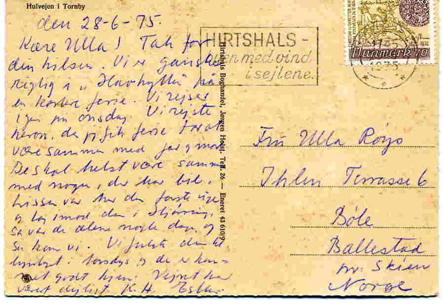 Hulvejen i Tornby 1975