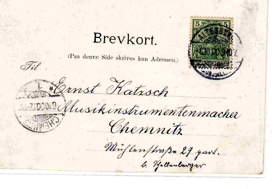 Hilsen fra Norge st Altenberg/Chemnitz 1900 abel nr 16