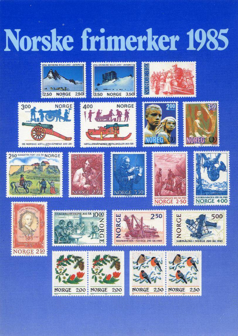 Norske frimerker 1985 Postverket