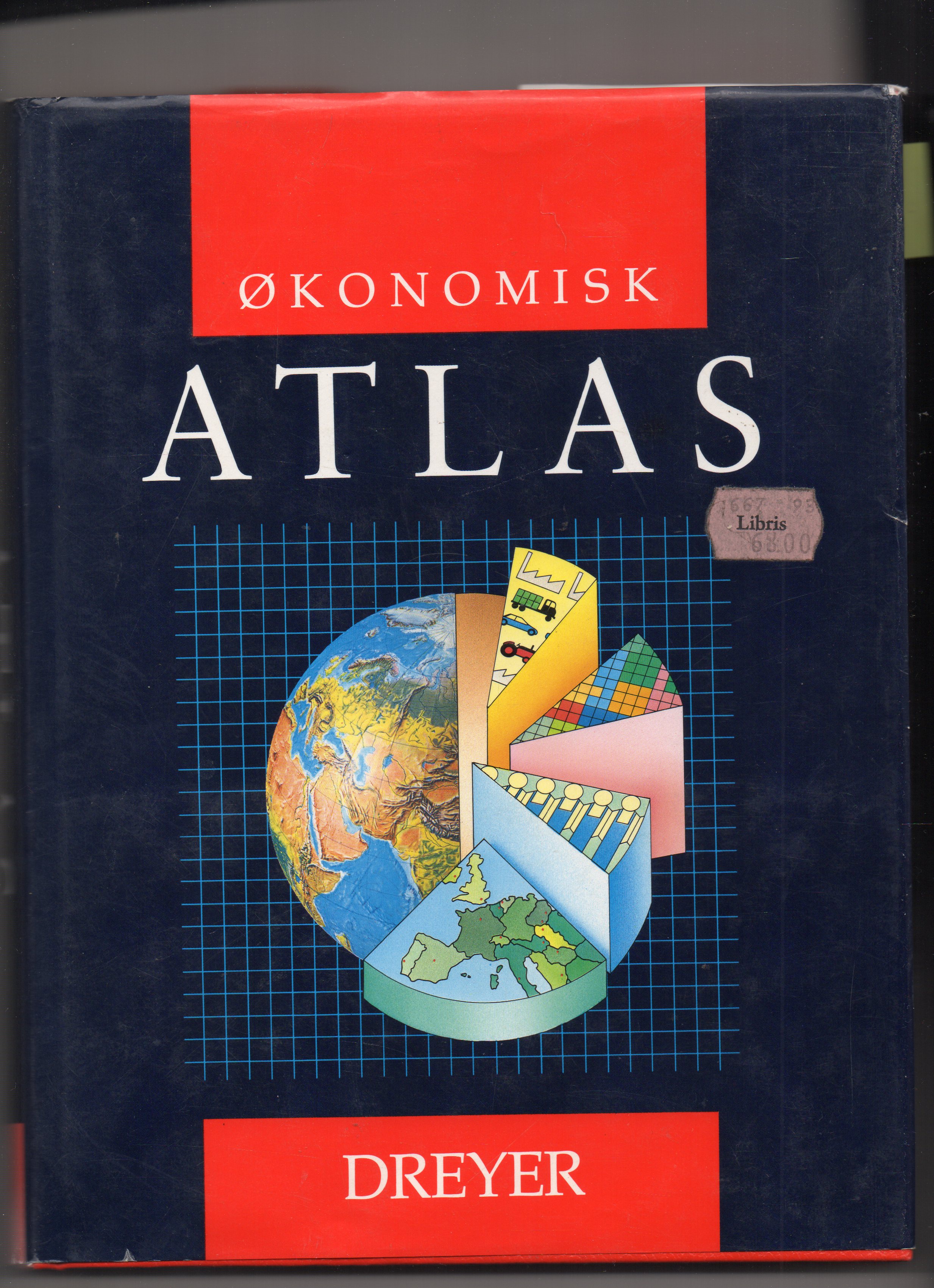 Økonomisk Atlas Dreyer smussbind  1 oppl 1989 pen
