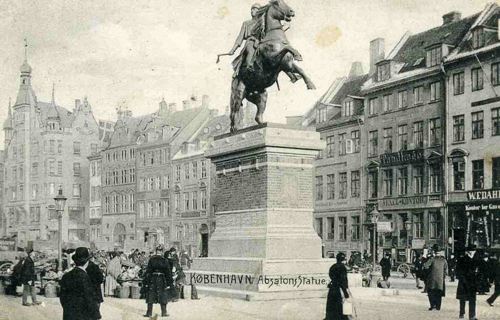 Kbh Absalons statue  Stender nr 878 st Korsør 1907