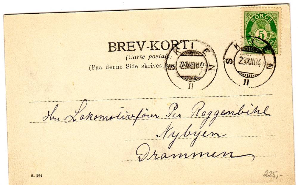 Skotfos papirfabrik No116  Nilssen  st Skien 1904 K 264