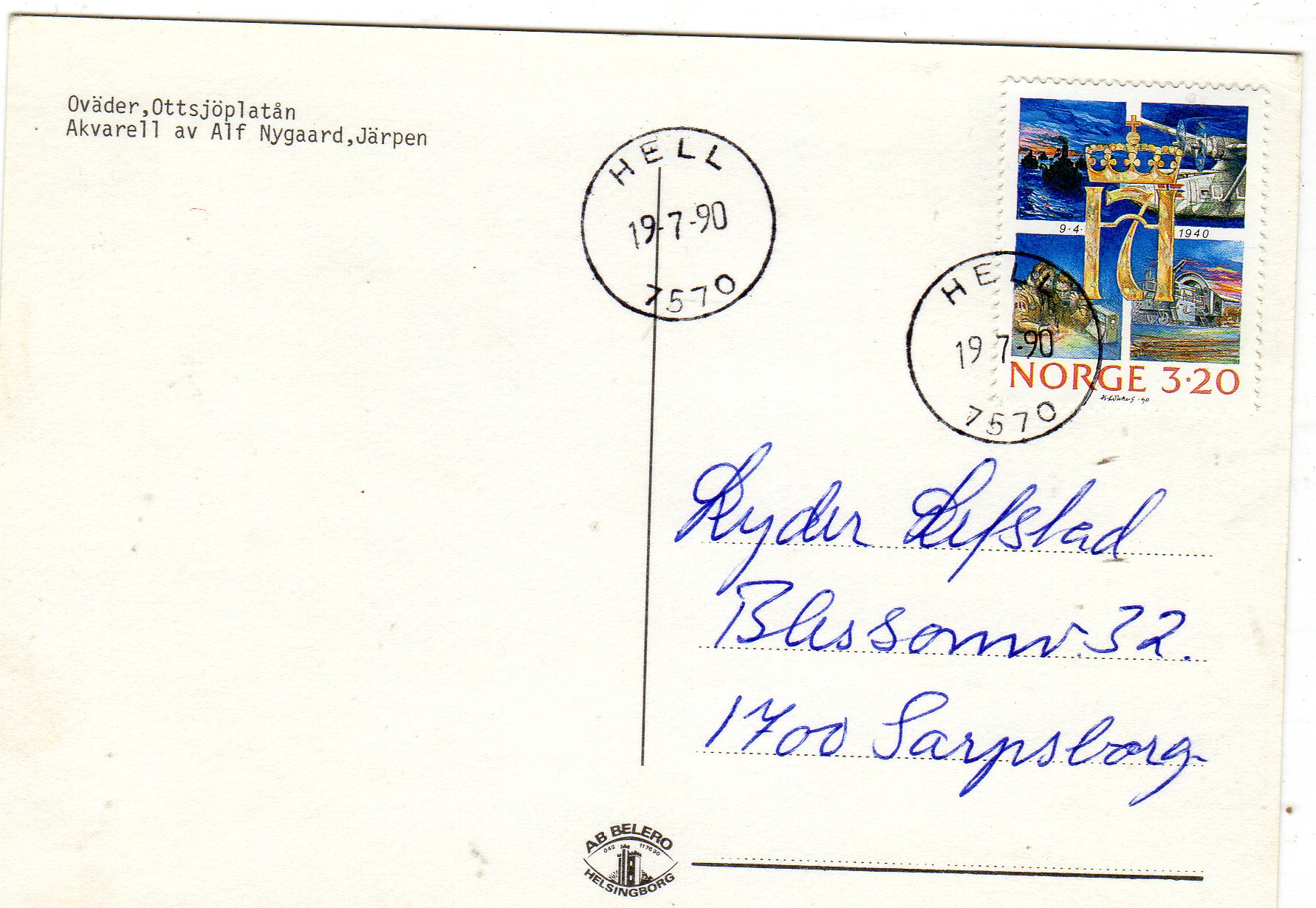 AB Belero Alf Nygaard St. 19.7. 1990 Hell 