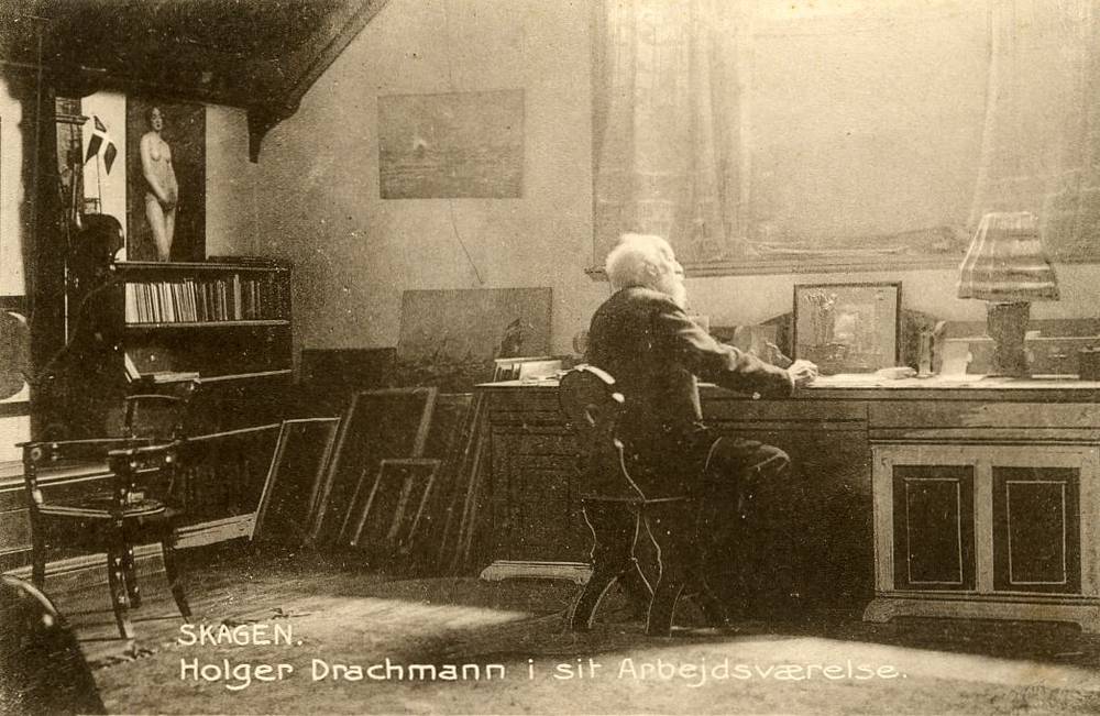 Holger Drachmann i sit arbeidsværelse Skagen 7455